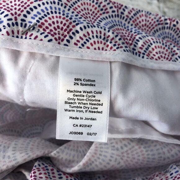 Talbots Chino Pants Womens  10 Navy Pink  Cotton Spandex Cropped - Picture 11 of 12